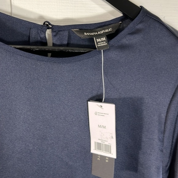 NWT Banana republic navy blue sateen blouse - Picture 5 of 8